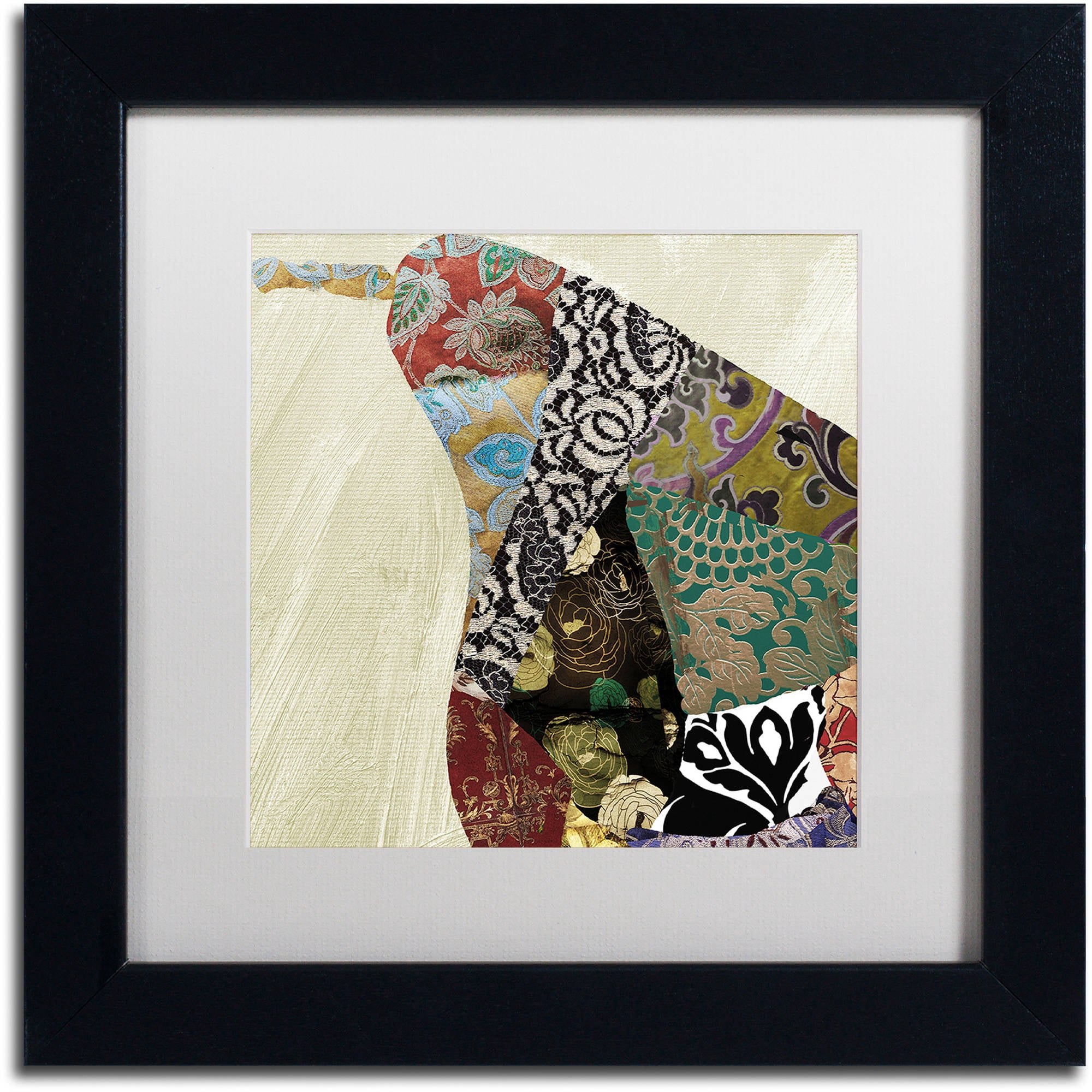 Trademark Fine Art "Pear Brocade I" Canvas Art by Color Bakery White Matte, Black Frame