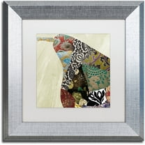 Trademark Fine Art "Pear Brocade I" Canvas Art by Color Bakery White Matte, Silver Frame