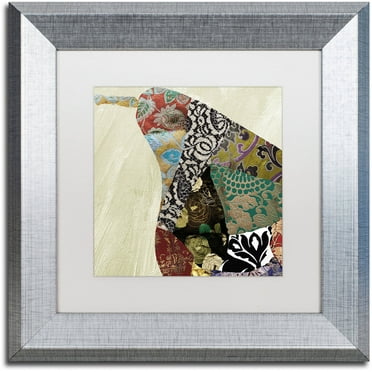 Trademark Fine Art "Pear Brocade I" Canvas Art by Color Bakery White Matte, Silver Frame