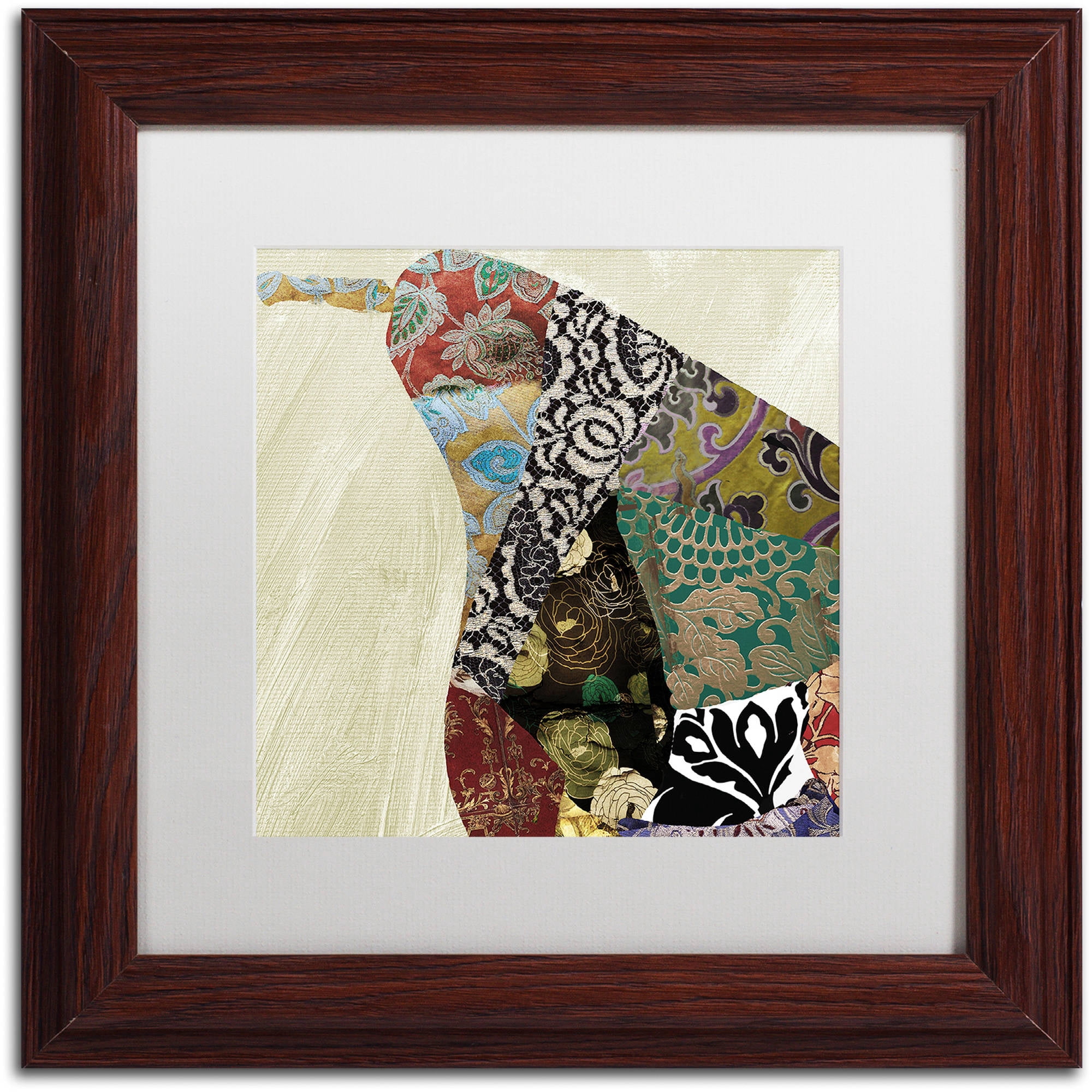 Trademark Fine Art "Pear Brocade I" Canvas Art by Color Bakery White Matte, Wood Frame