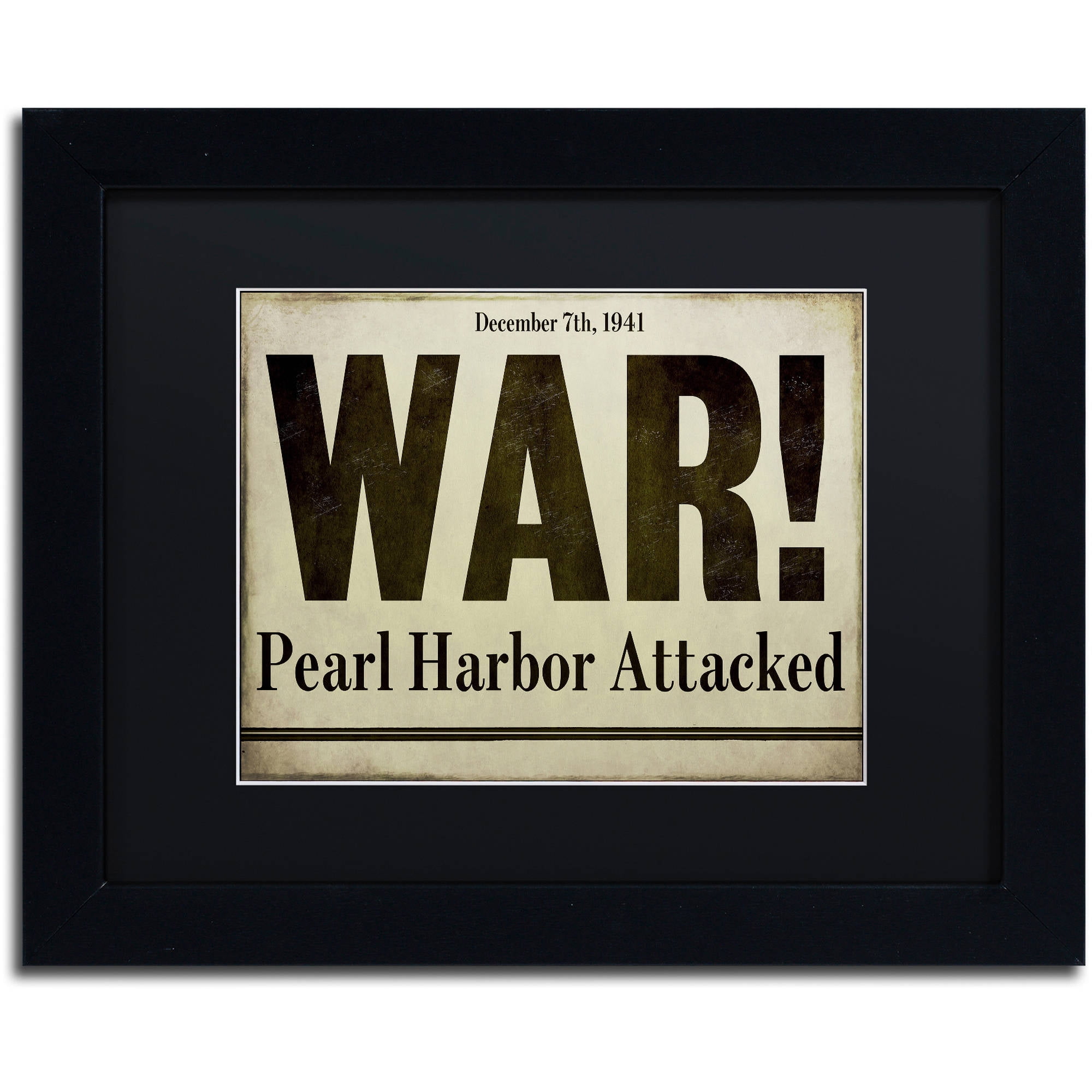 Trademark Fine Art "Pearl Harbor" Canvas Art by Color Bakery Black Matte, Black Frame