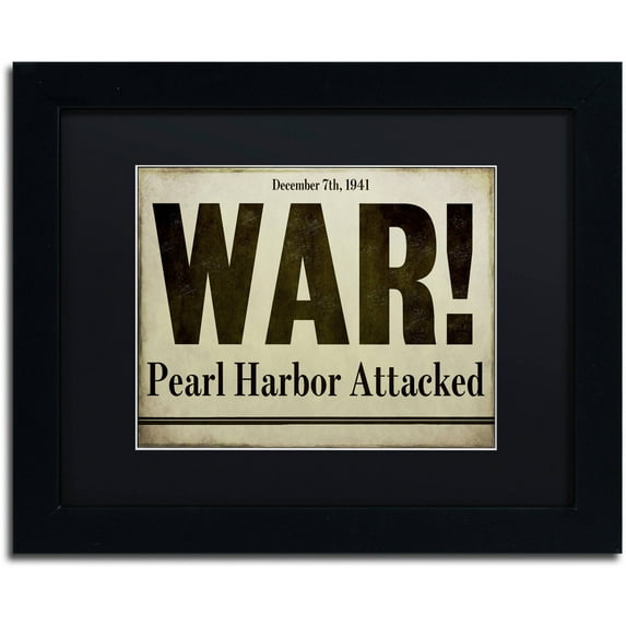 Trademark Fine Art "Pearl Harbor" Canvas Art by Color Bakery Black Matte, Black Frame