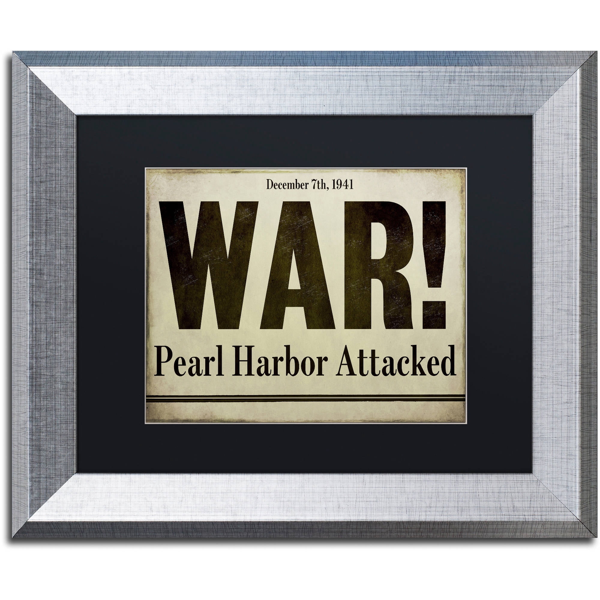Trademark Fine Art "Pearl Harbor" Canvas Art by Color Bakery Black Matte, Silver Frame