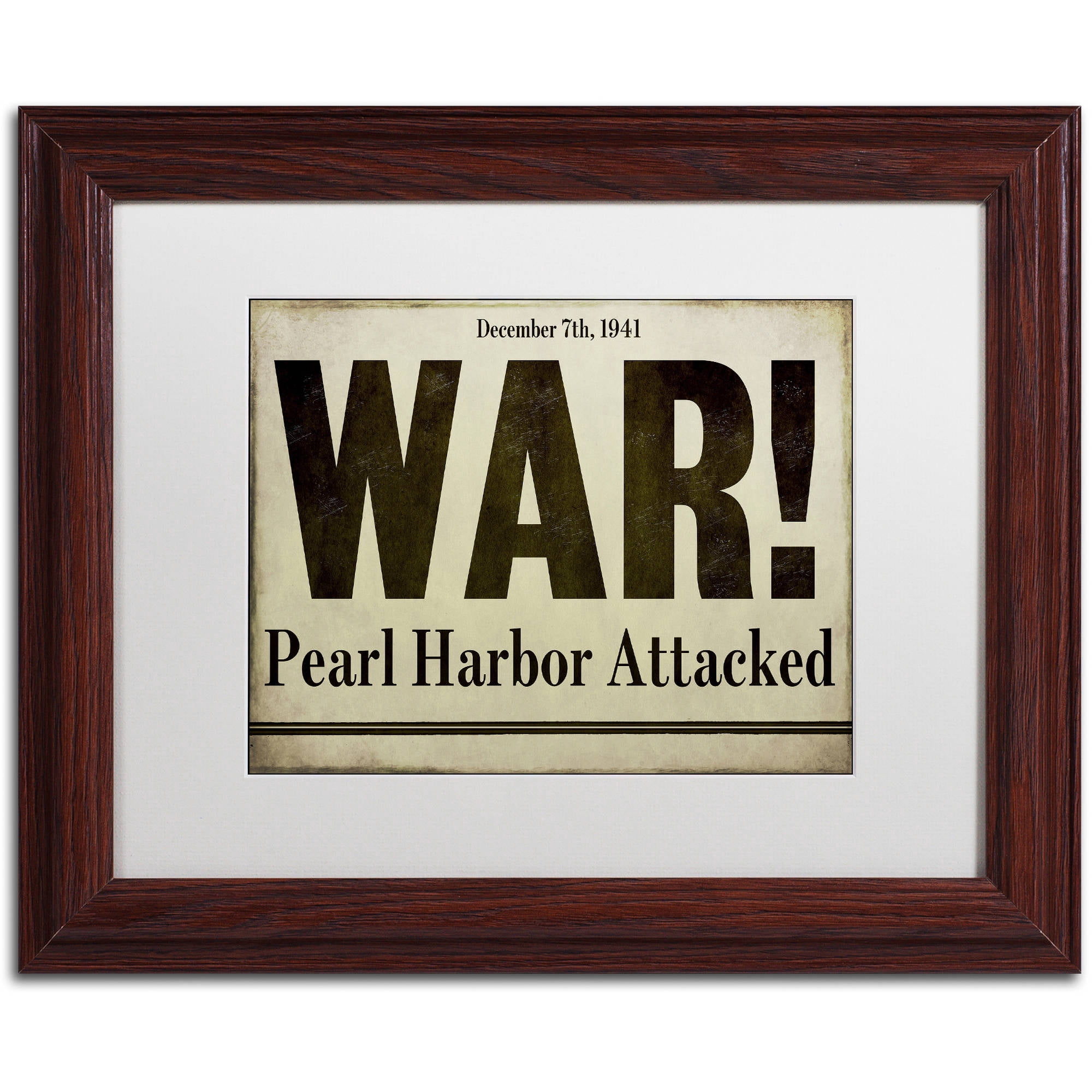 Trademark Fine Art "Pearl Harbor" Canvas Art by Color Bakery White Matte, Wood Frame