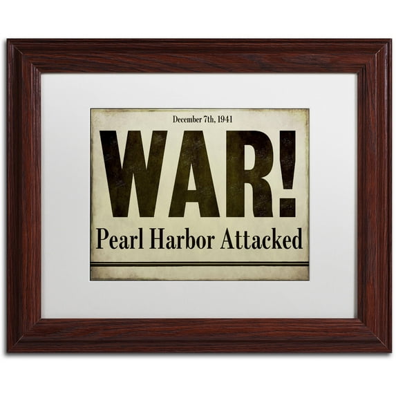 Trademark Fine Art "Pearl Harbor" Canvas Art by Color Bakery White Matte, Wood Frame