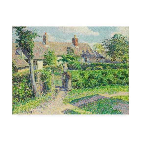 Trademark Fine Art 'Peasant houses, Eragny' Canvas Art by Pissarro