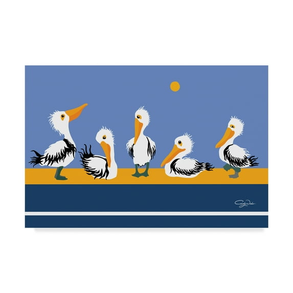 Trademark Fine Art 'Pelican Parade' Canvas Art by Cindy Wider