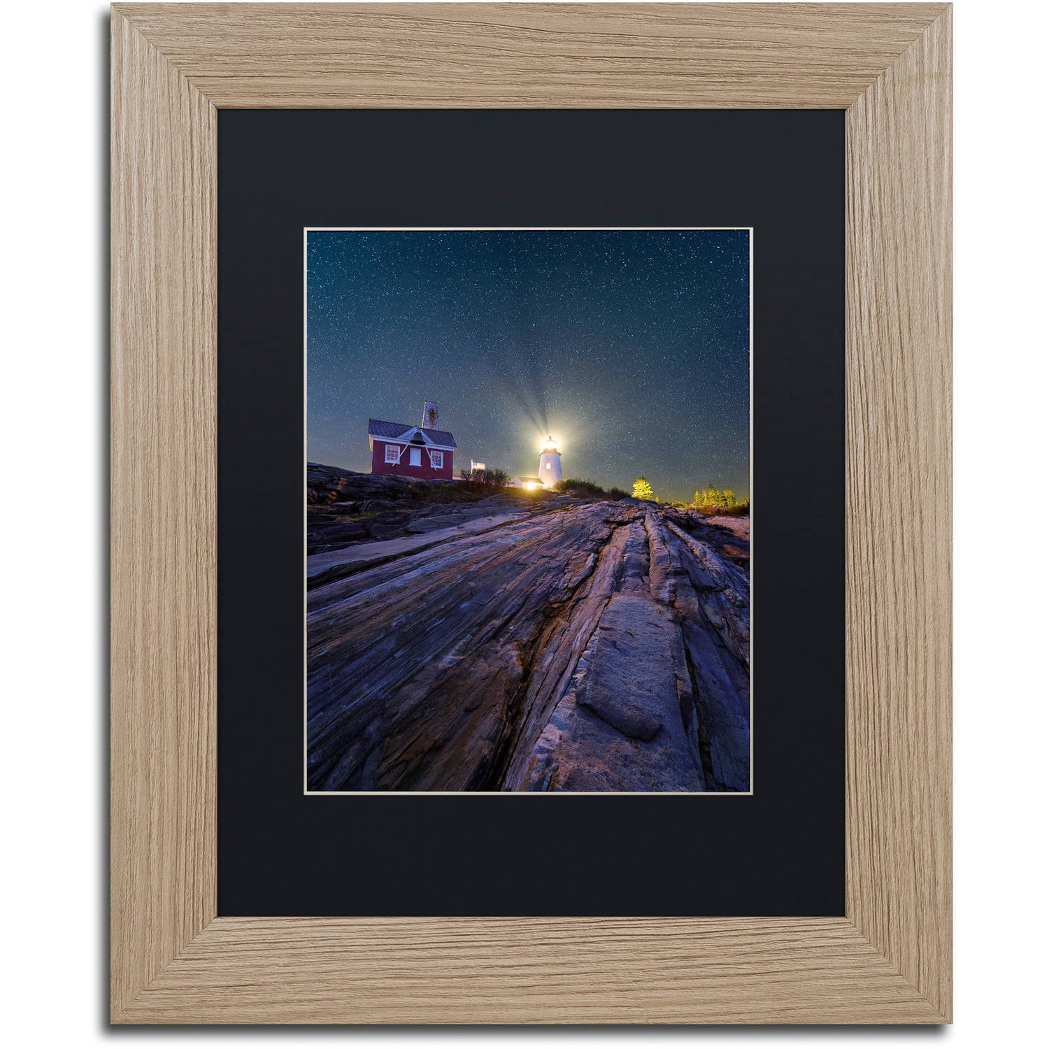 Trademark Fine Art "Pemaquid Stars" Canvas Art by Michael Blanchette Photography Black Matte, Birch Frame