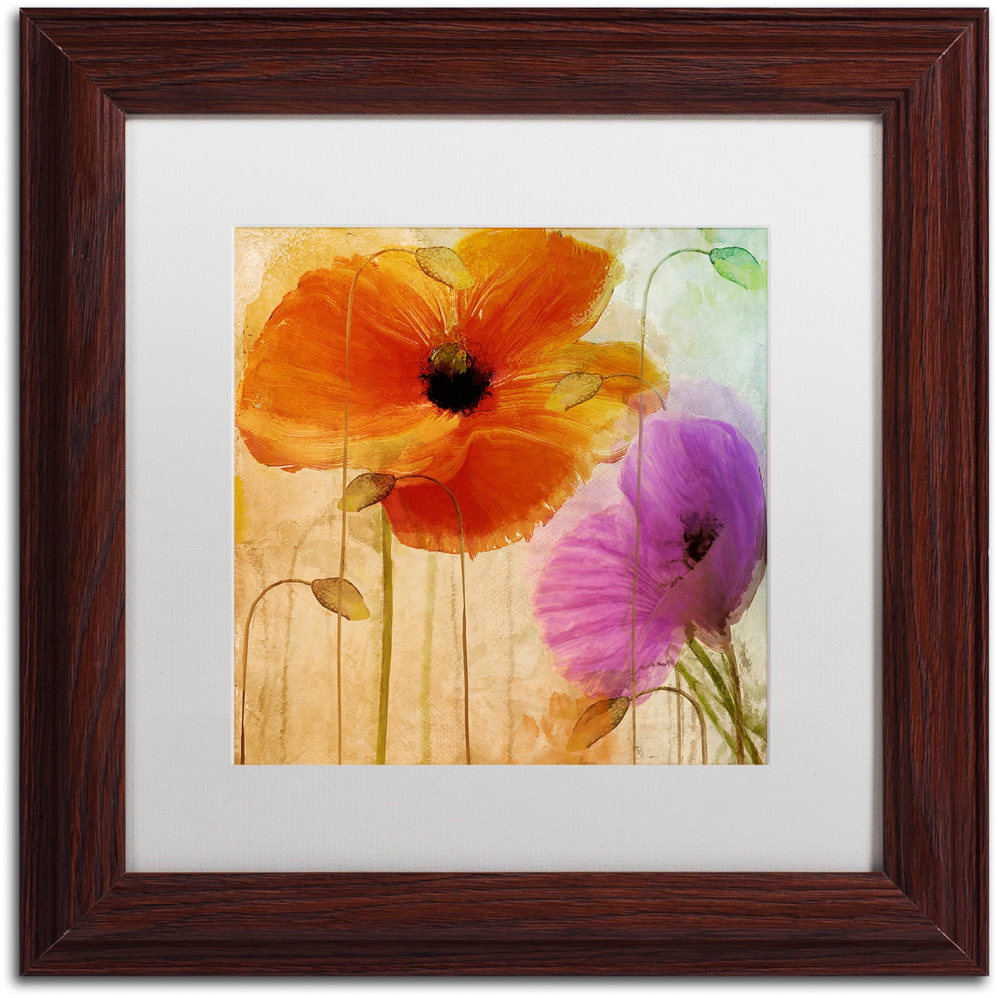 Trademark Fine Art "Penchant For Poppies II" Canvas Art by Color Bakery White Matte, Wood Frame