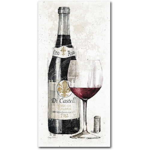 Avery Tillmon Wine Bottle and Glass Canvas Art, 15" x 20"