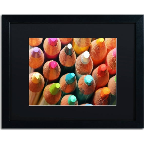 Trademark Fine Art "Pencils" Canvas Art by Jason Shaffer, Black Matte, Black Frame