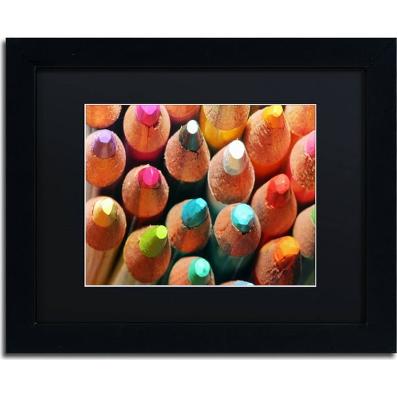 Trademark Fine Art "Pencils" Canvas Art by Jason Shaffer, Black Matte, Black Frame