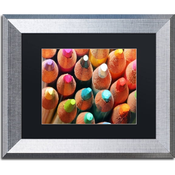Trademark Fine Art "Pencils" Canvas Art by Jason Shaffer, Black Matte, Silver Frame