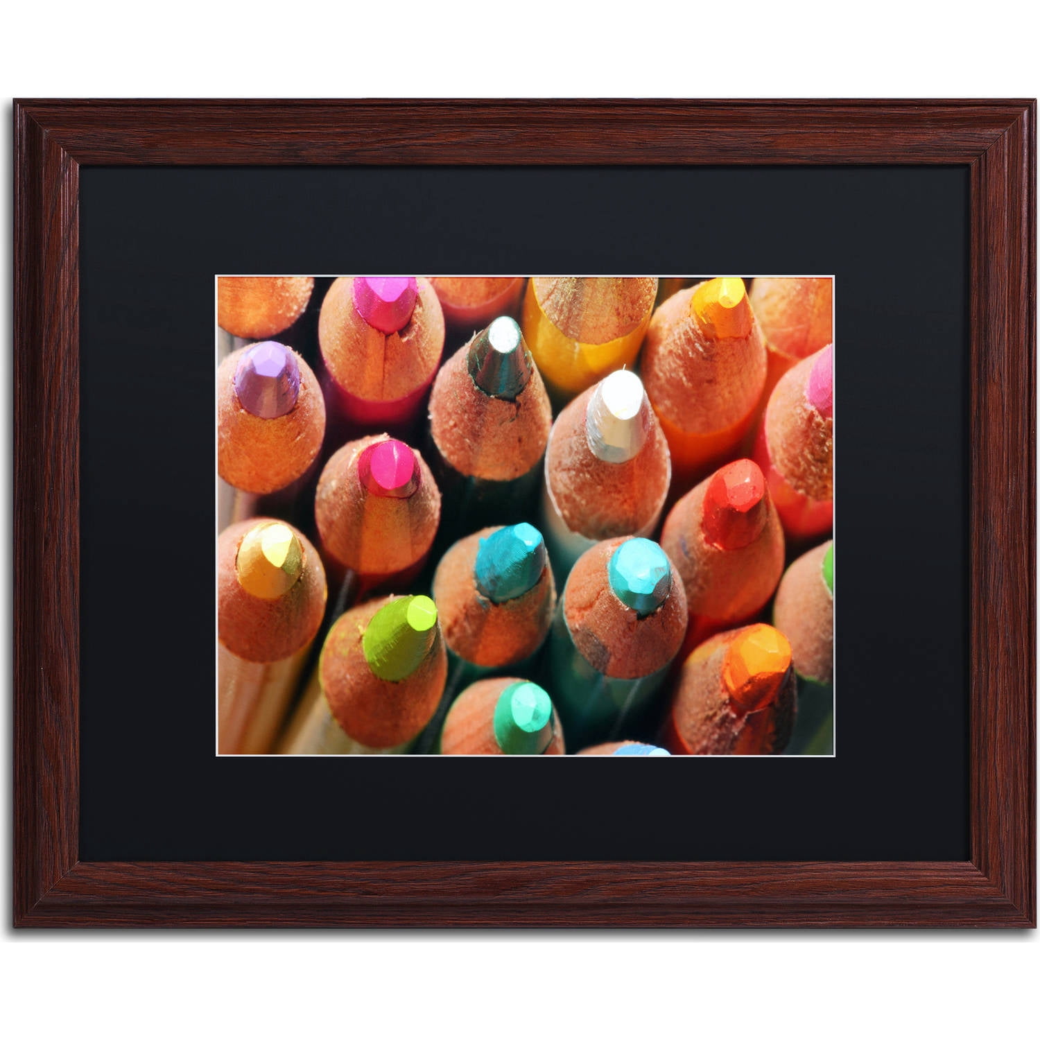 Trademark Fine Art "Pencils" Canvas Art by Jason Shaffer, Black Matte, Wood Frame
