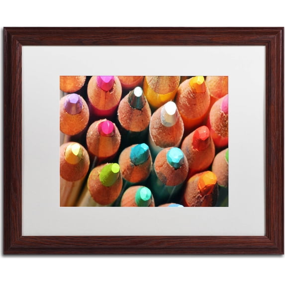 Trademark Fine Art "Pencils" Canvas Art by Jason Shaffer, White Matte, Wood Frame