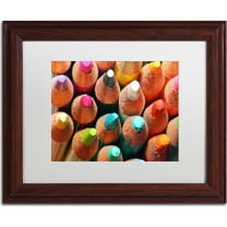 Trademark Fine Art "Pencils" Canvas Art by Jason Shaffer, White Matte, Wood Frame