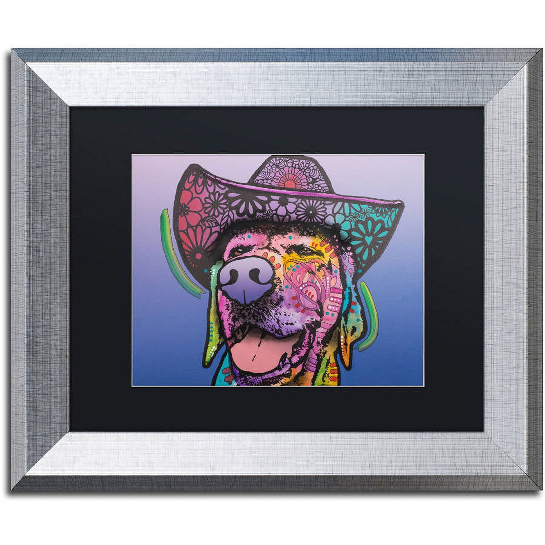 Trademark Fine Art "Penelope Custom-4" Canvas Art by Dean Russo, Black Matte, Silver Frame