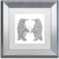 thumbnail image 1 of Trademark Fine Art "Penguin Lovers" Canvas Art by Filippo Cardu, White Matte, Silver Frame, 1 of 4