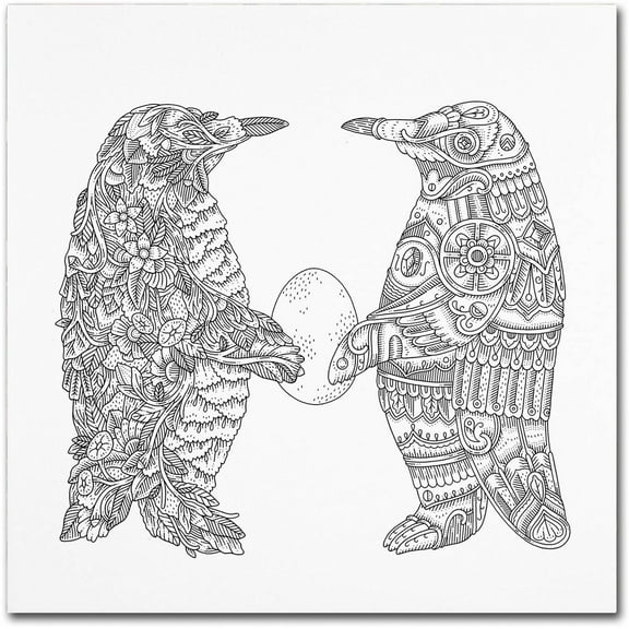 Trademark Fine Art "Penguin Lovers" Canvas Art by Filippo Cardu