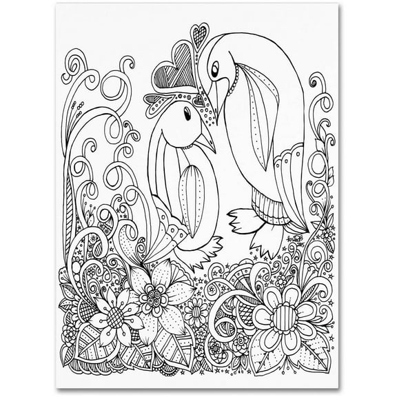 Trademark Fine Art "Penguins" Canvas Art by KCDoodleArt