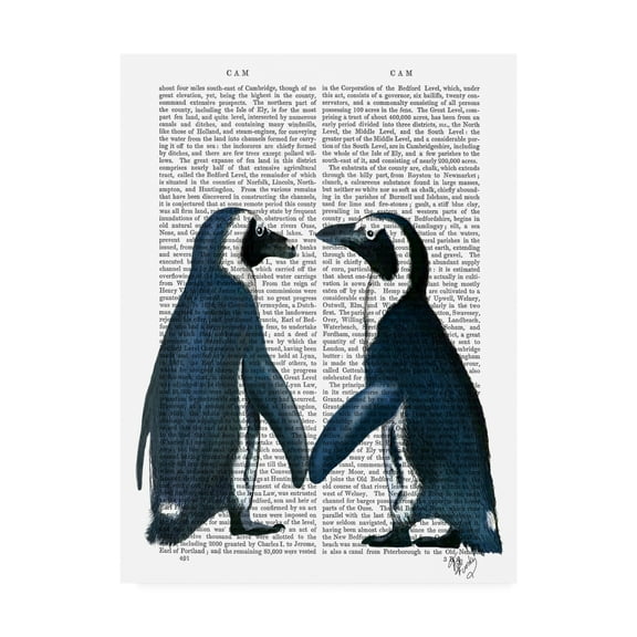 Trademark Fine Art 'Penguins in Love' Canvas Art by Fab Funky
