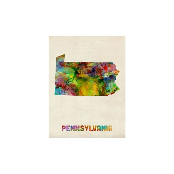 Trademark Fine Art "Pennsylvania Map" Canvas Wall Art by Michael Tompsett