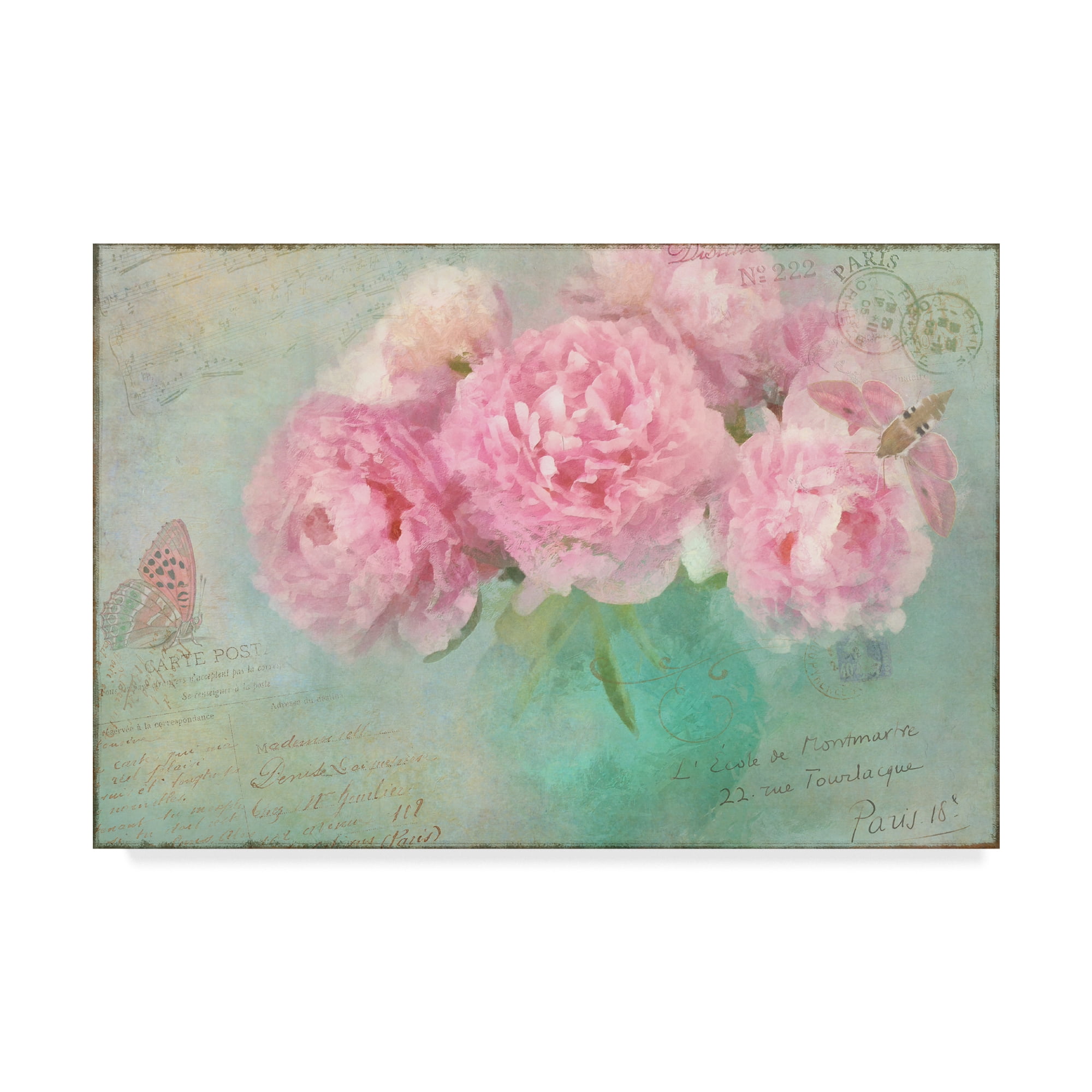 Trademark Fine Art 'Peonies Paris Vintage' Canvas Art by Cora Niele