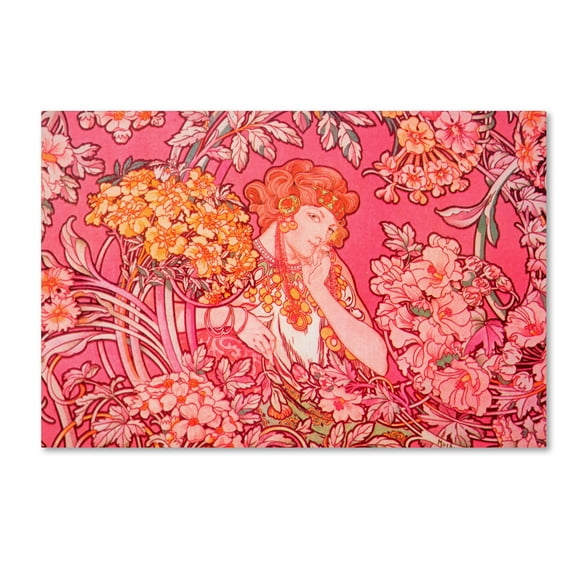 Trademark Fine Art People Canvas Art ' Mucha Woman ' by Vintage Apple Collection