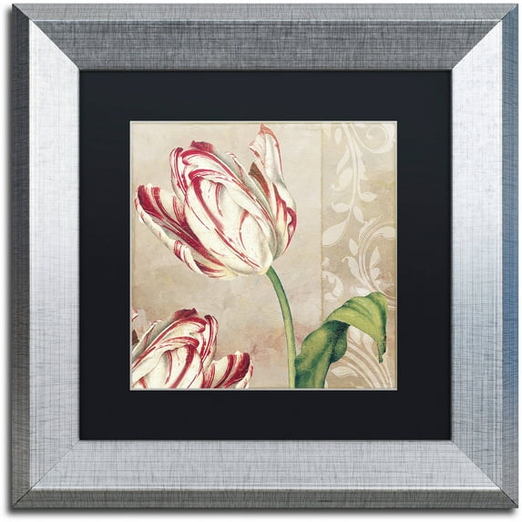 Trademark Fine Art "Peppermint Tulips I" Canvas Art by Color Bakery Black Matte, Silver Frame