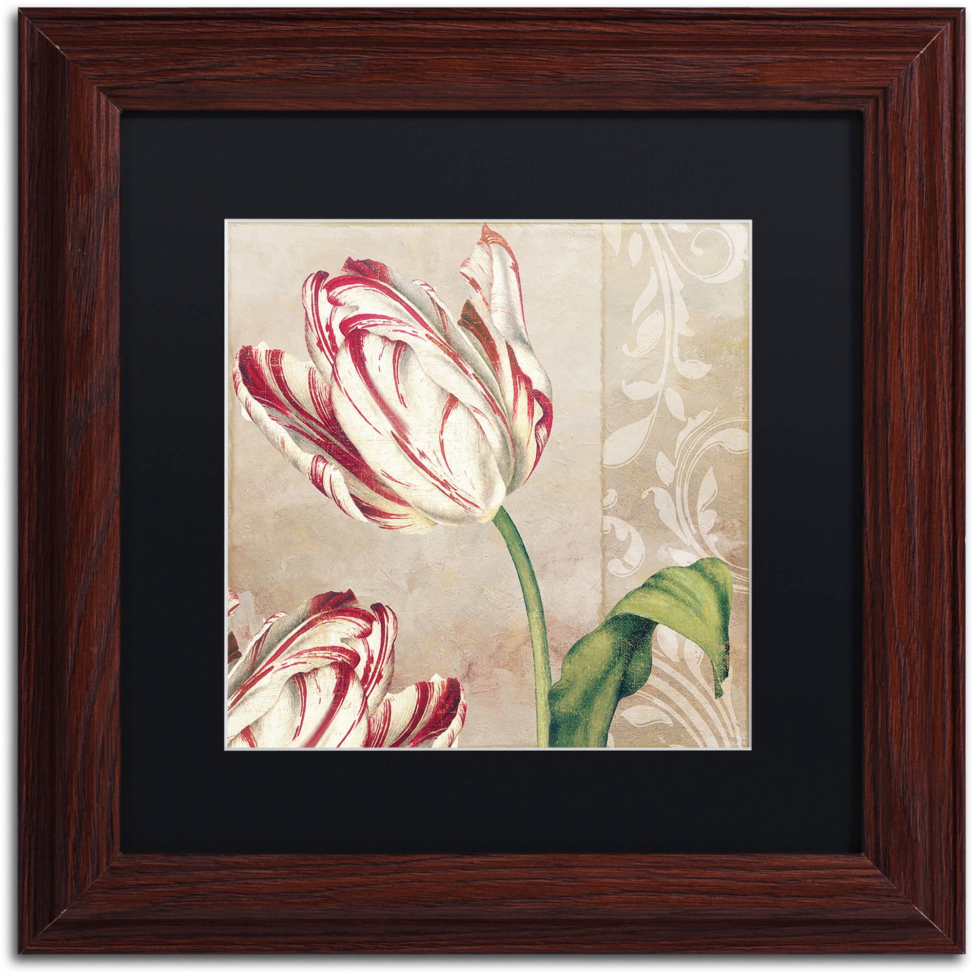 Trademark Fine Art "Peppermint Tulips I" Canvas Art by Color Bakery Black Matte, Wood Frame