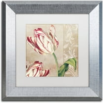 Trademark Fine Art "Peppermint Tulips I" Canvas Art by Color Bakery White Matte, Silver Frame
