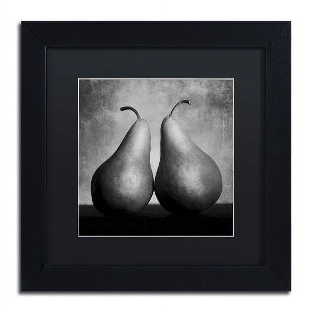 Trademark Fine Art "Peras Enamoradas" Canvas Art by Moises Levy Black Matte, Black Frame