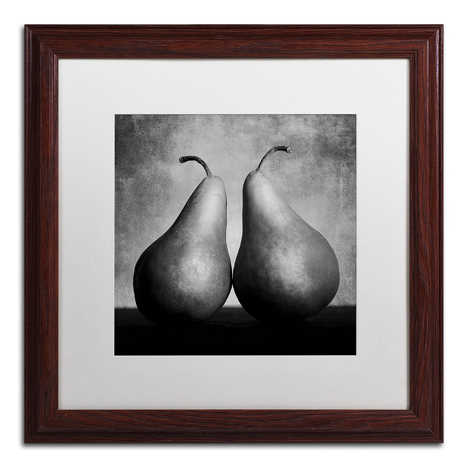 Trademark Fine Art "Peras Enamoradas" Canvas Art by Moises Levy White Matte, Wood Frame