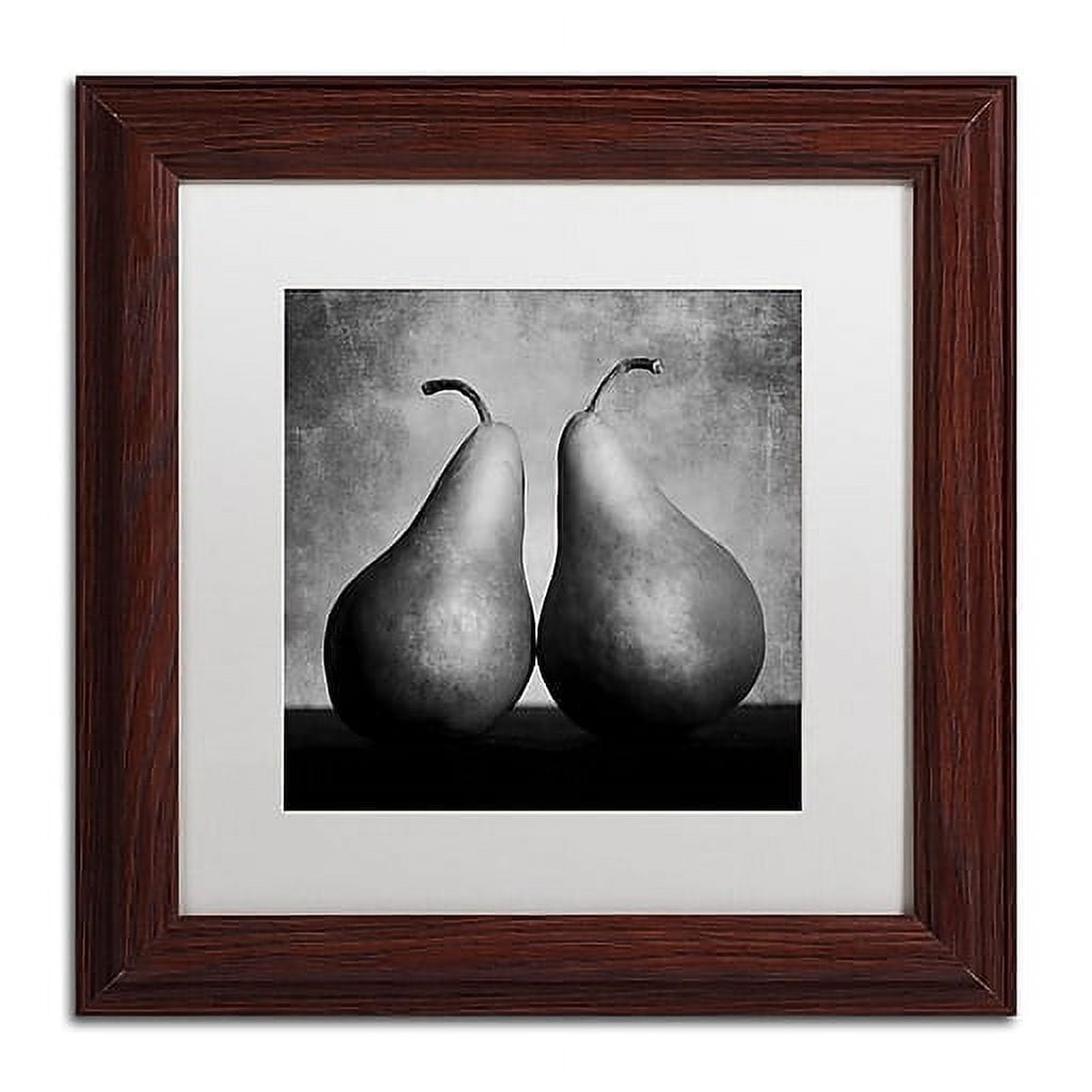 Trademark Fine Art "Peras Enamoradas" Canvas Art by Moises Levy White Matte, Wood Frame