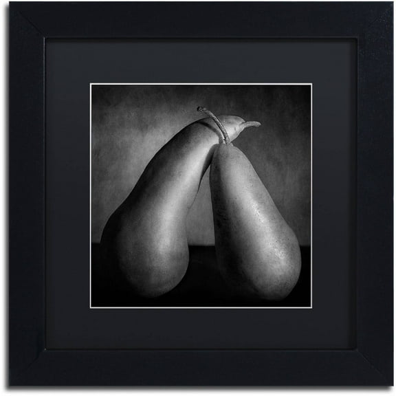 Trademark Fine Art "Peras Tiernas" Canvas Art by Moises Levy Black Matte, Black Frame