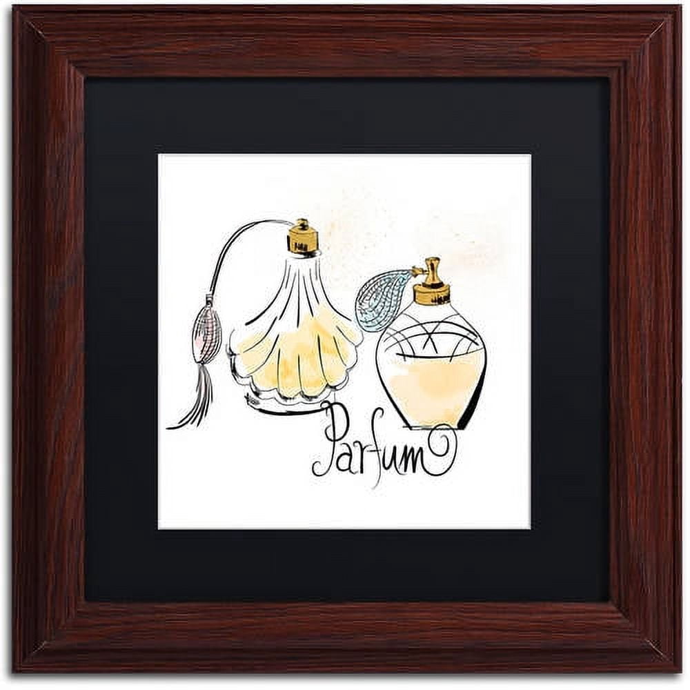 Trademark Fine Art "Perfume Bottles" Canvas Art by Lisa Powell Braun, Black Matte, Wood Frame