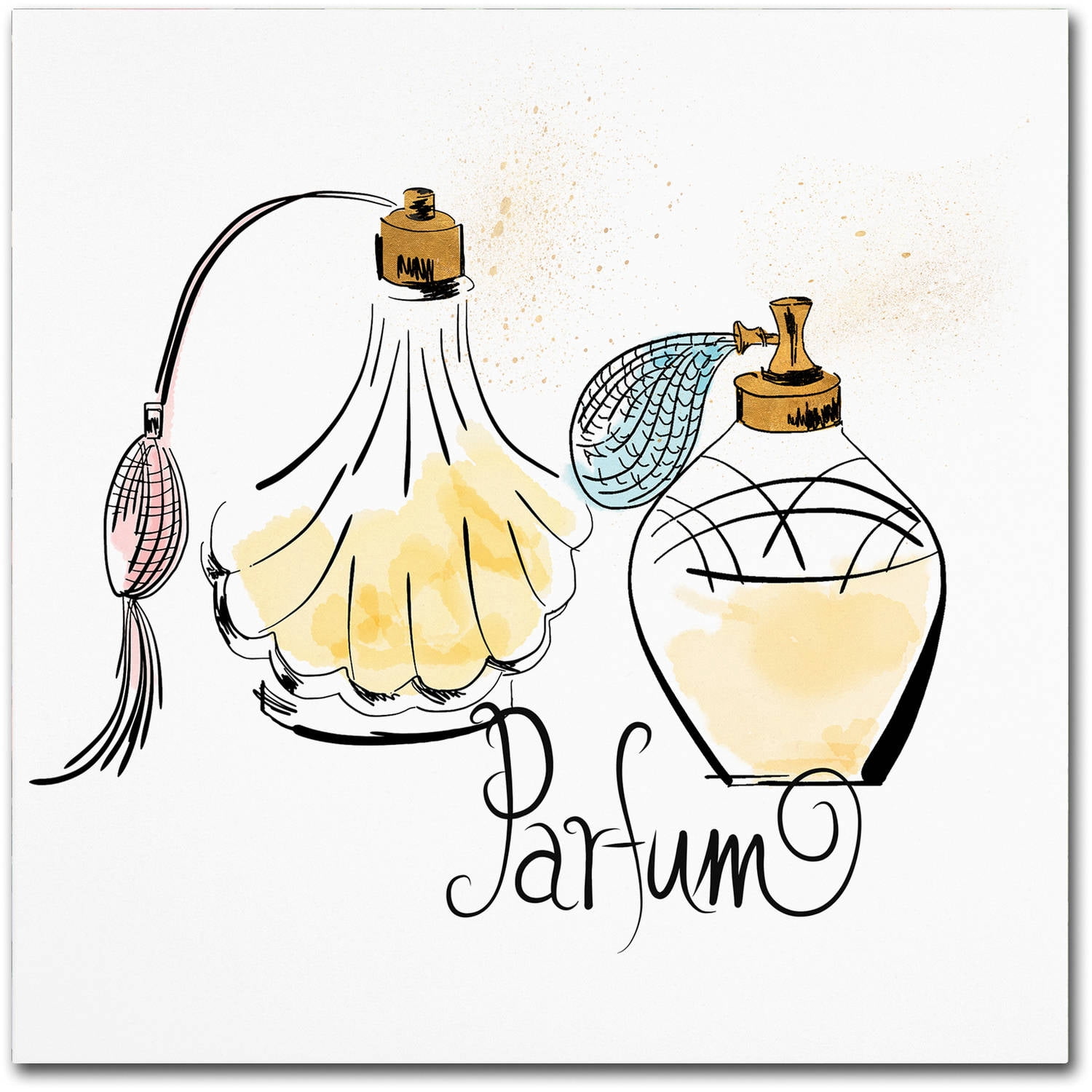 Trademark Fine Art Lisa Powell Braun Perfume Bottles Canvas Wall Art - 24x24