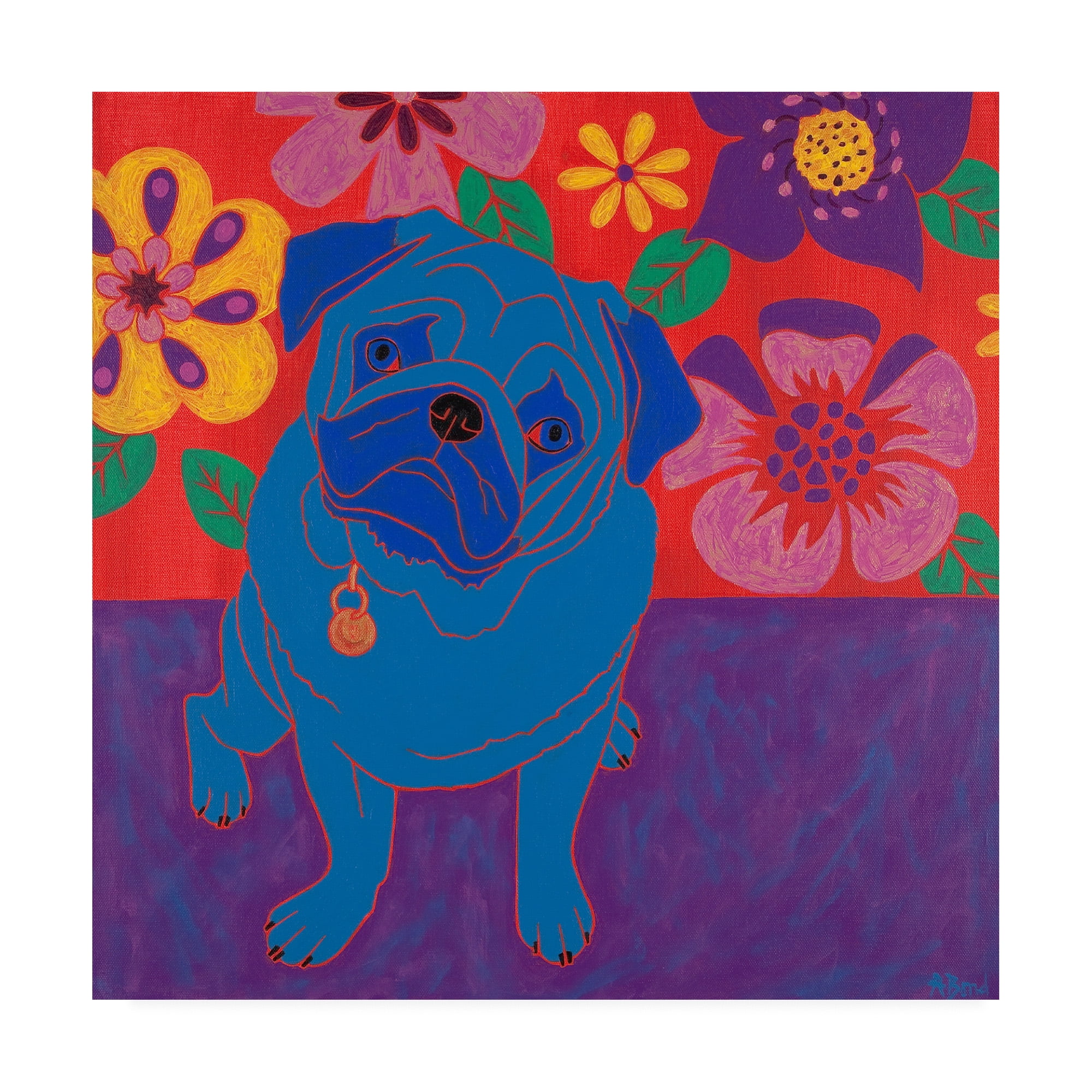 Trademark Fine Art 'Perspicacious Pug' Canvas Art by Angela Bon