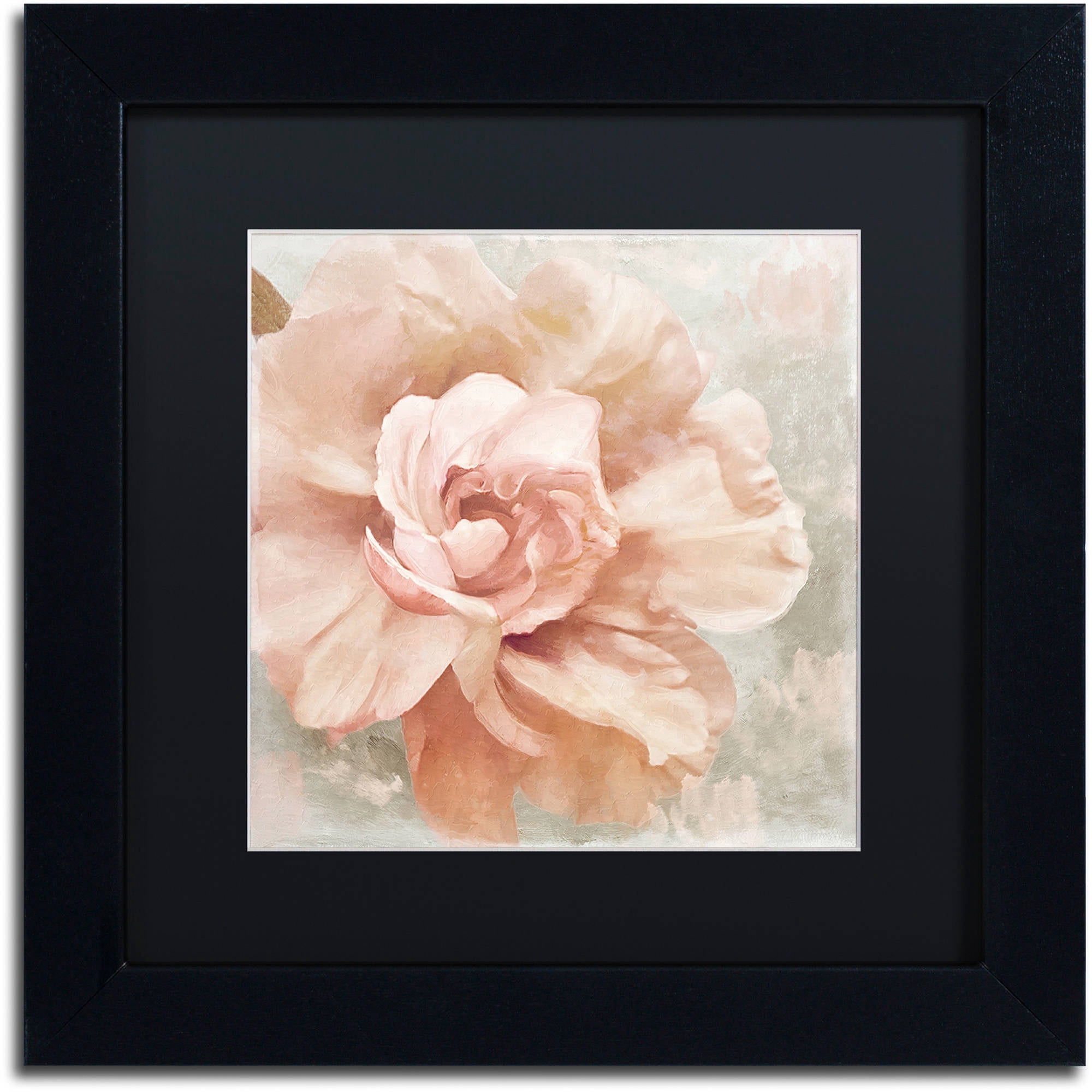 Trademark Fine Art "Petals Impasto I" Canvas Art by Color Bakery Black Matte, Black Frame