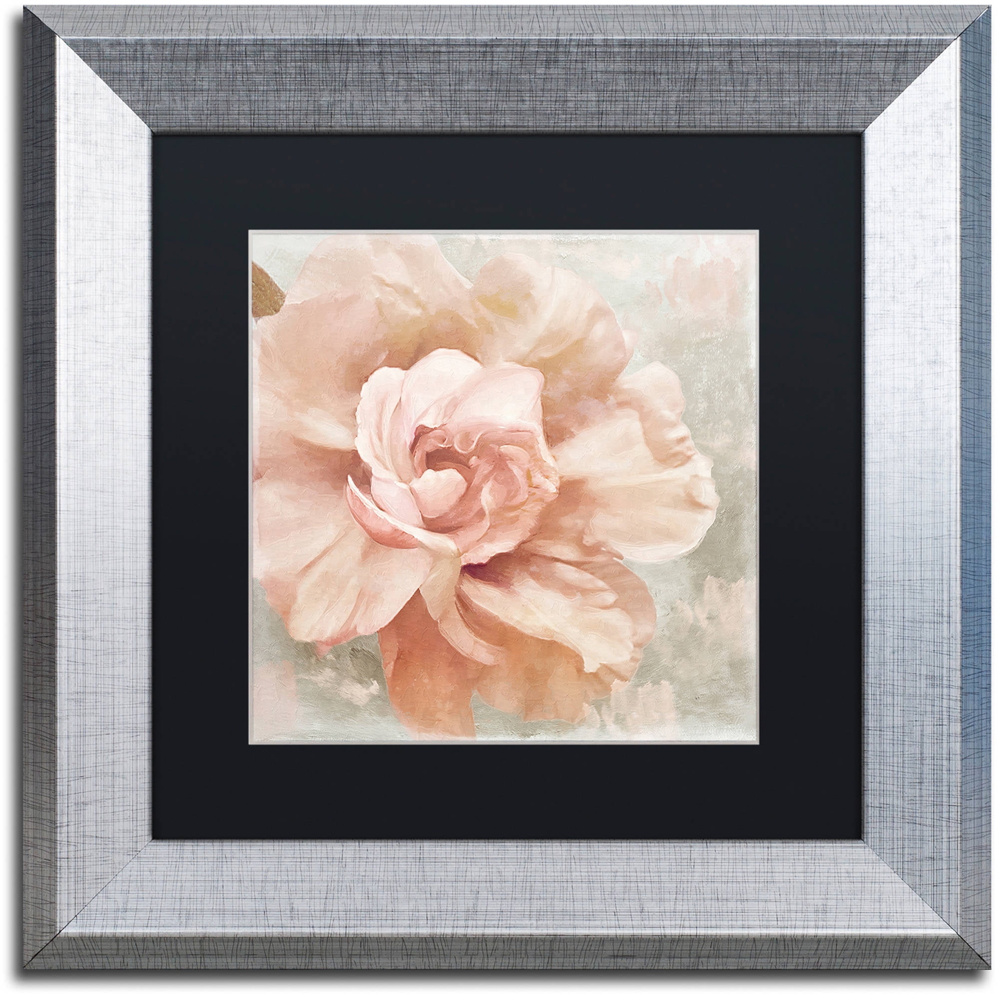 Trademark Fine Art "Petals Impasto I" Canvas Art by Color Bakery Black Matte, Silver Frame