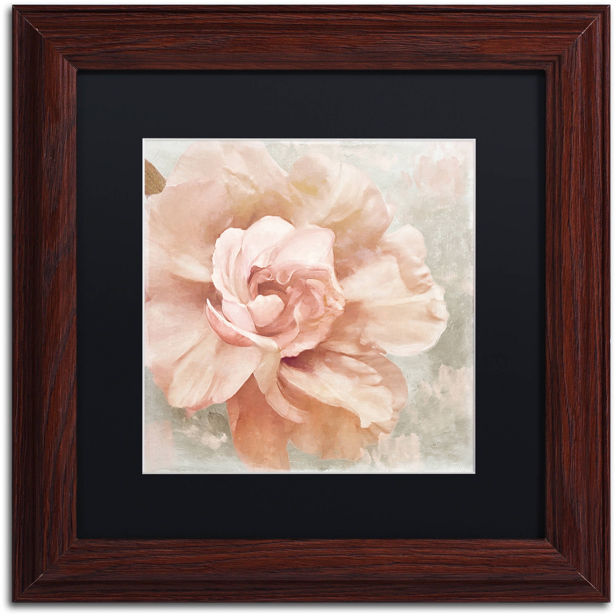 Trademark Fine Art "Petals Impasto I" Canvas Art by Color Bakery Black Matte, Wood Frame
