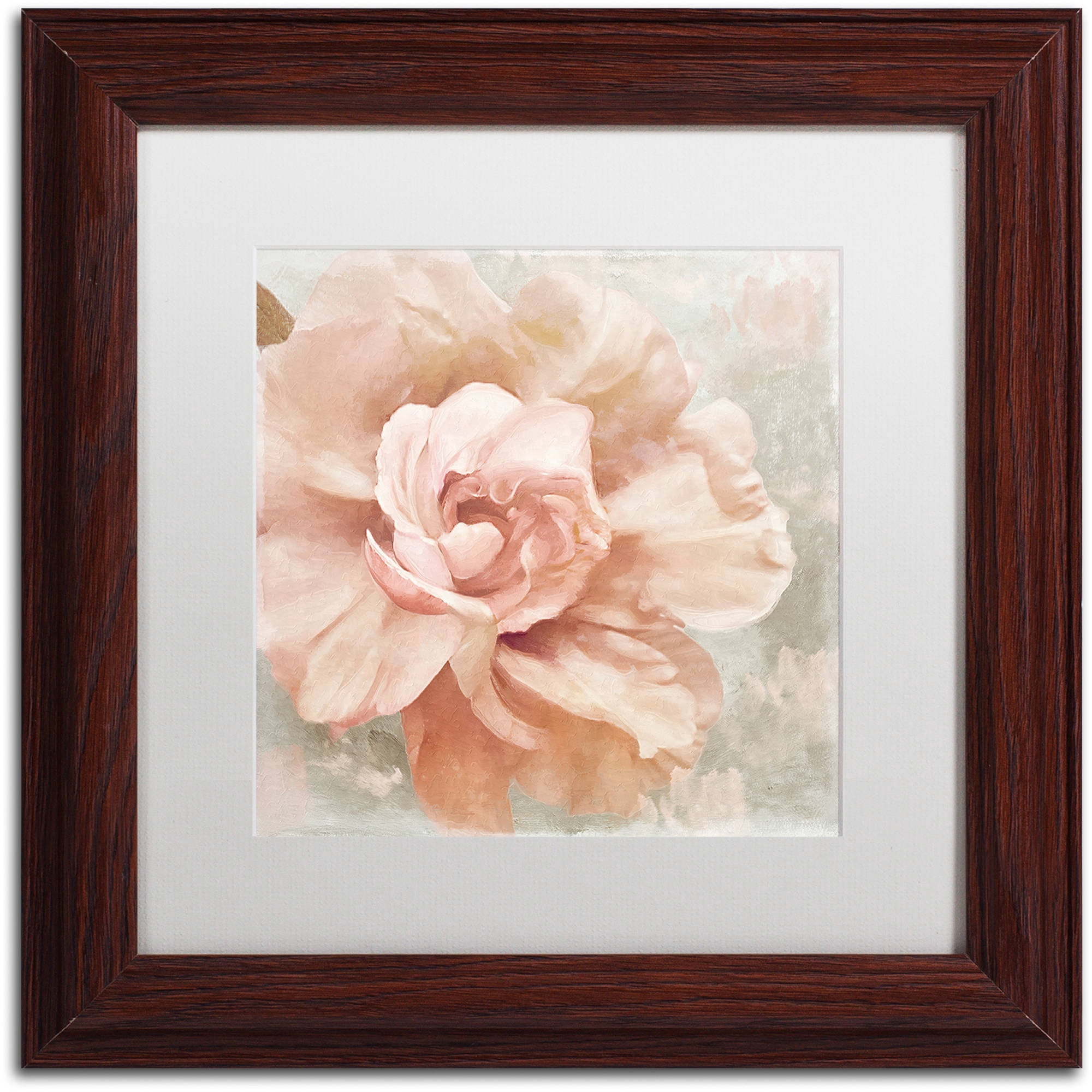 Trademark Fine Art "Petals Impasto I" Canvas Art by Color Bakery White Matte, Wood Frame
