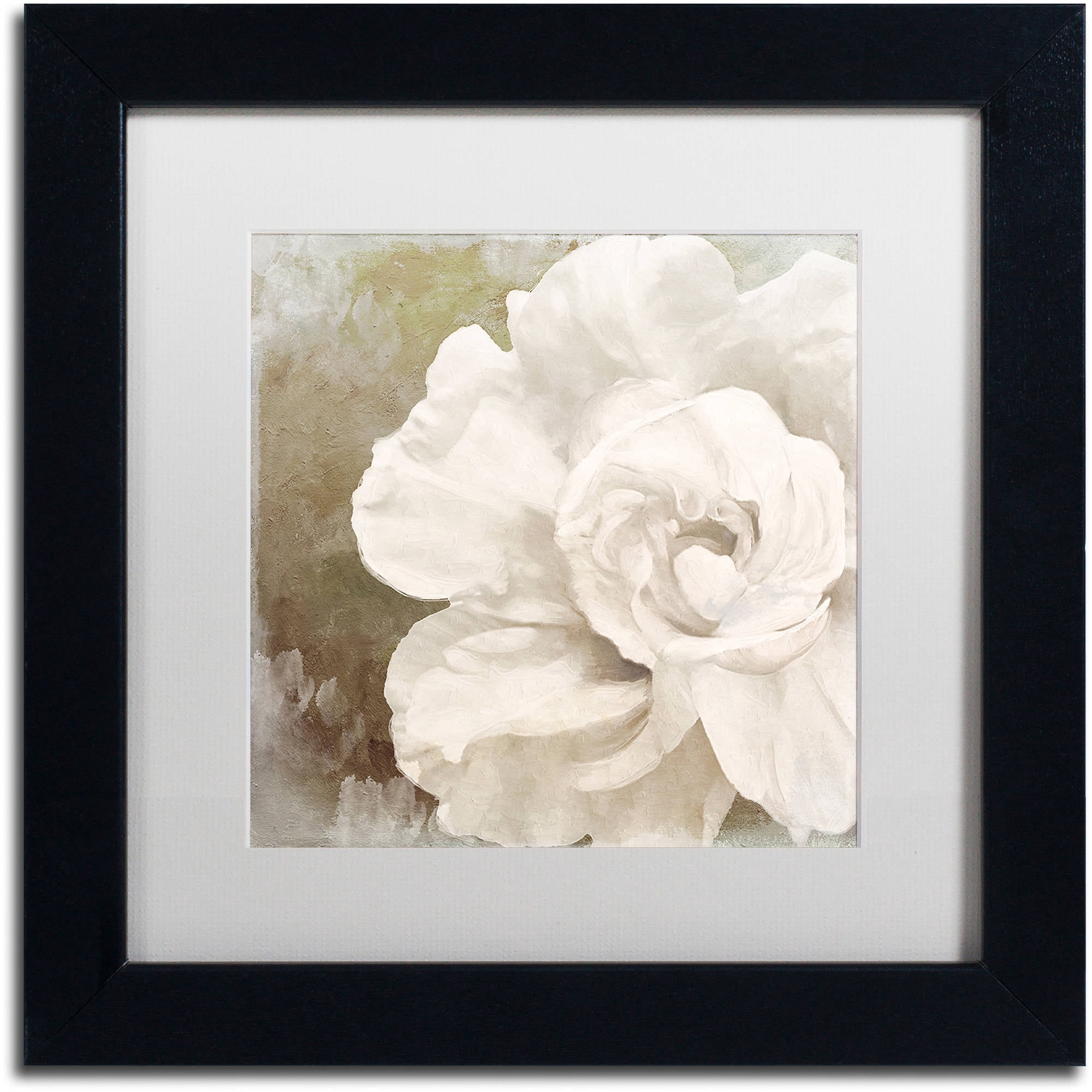 Trademark Fine Art "Petals Impasto II" Canvas Art by Color Bakery White Matte, Black Frame