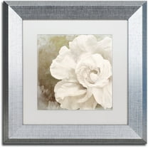 Trademark Fine Art "Petals Impasto II" Canvas Art by Color Bakery White Matte, Silver Frame