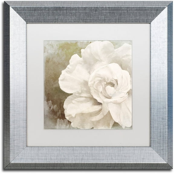Trademark Fine Art "Petals Impasto II" Canvas Art by Color Bakery White Matte, Silver Frame