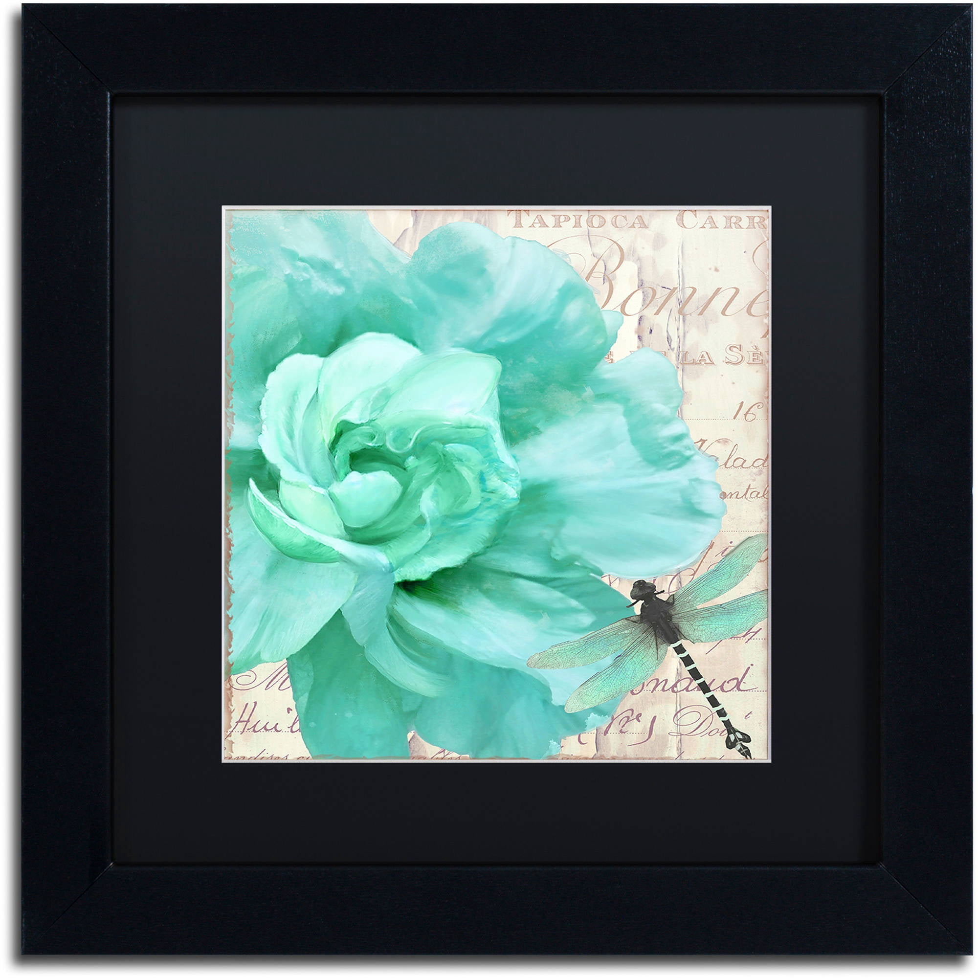 Trademark Fine Art "Petals Impasto III" Canvas Art by Color Bakery Black Matte, Black Frame