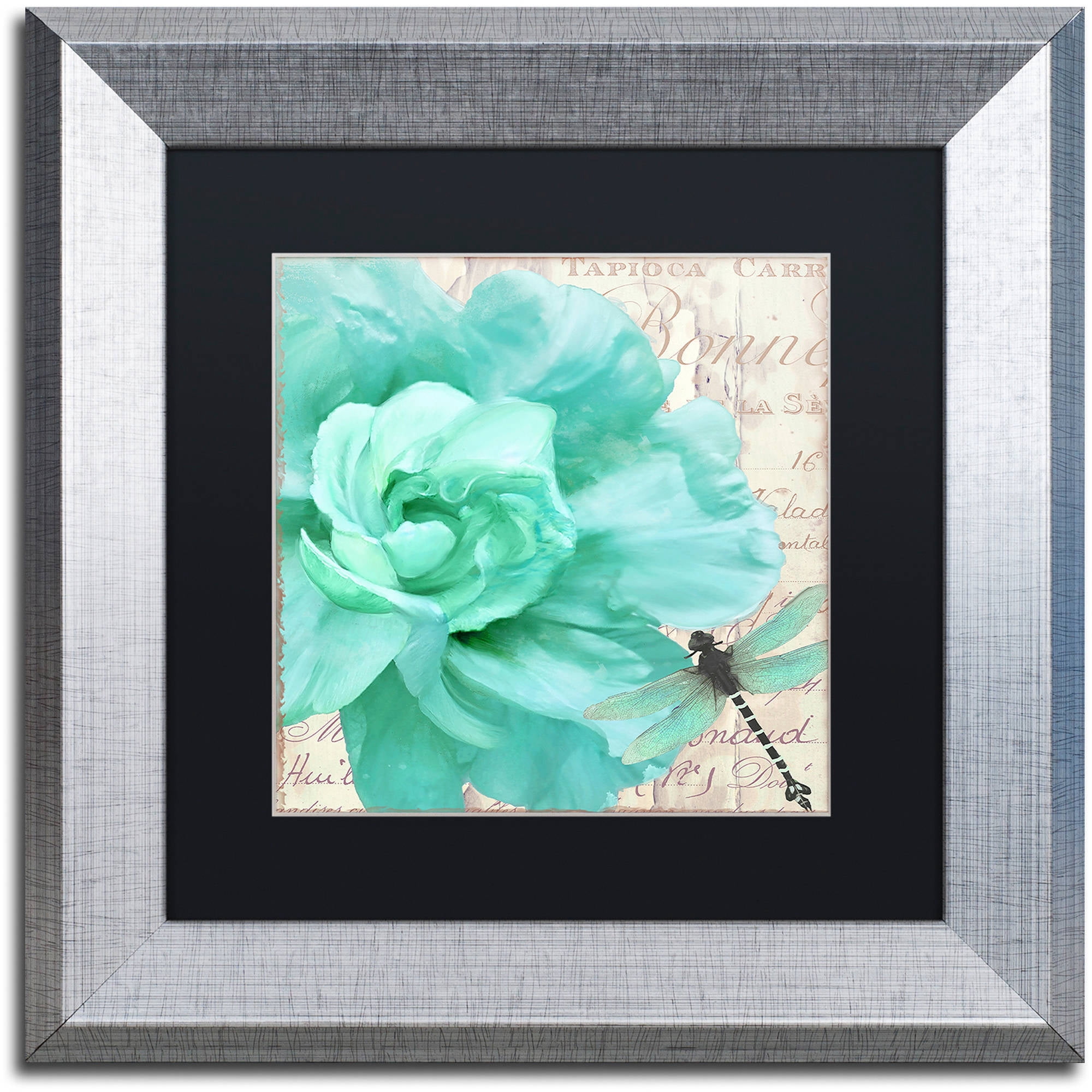 Trademark Fine Art "Petals Impasto III" Canvas Art by Color Bakery Black Matte, Silver Frame