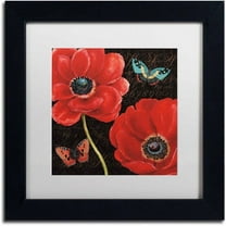 Trademark Fine Art "Petals and Wings II" Canvas Art by Daphne Brissonnet, White Matte, Black Frame