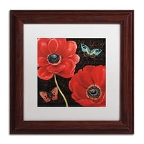 Trademark Fine Art "Petals and Wings II" Canvas Art by Daphne Brissonnet, White Matte, Wood Frame