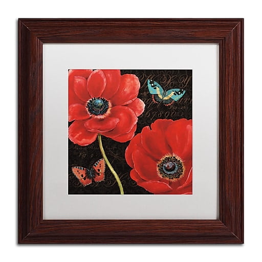 Trademark Fine Art "Petals and Wings II" Canvas Art by Daphne Brissonnet, White Matte, Wood Frame